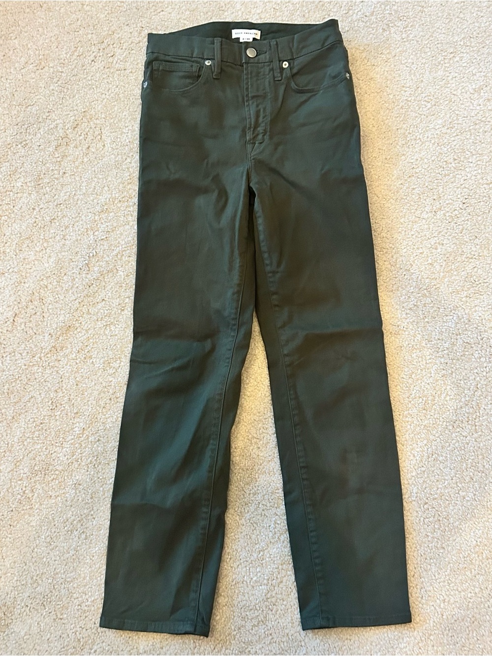 Good American Dark Green Straight-Leg Pants